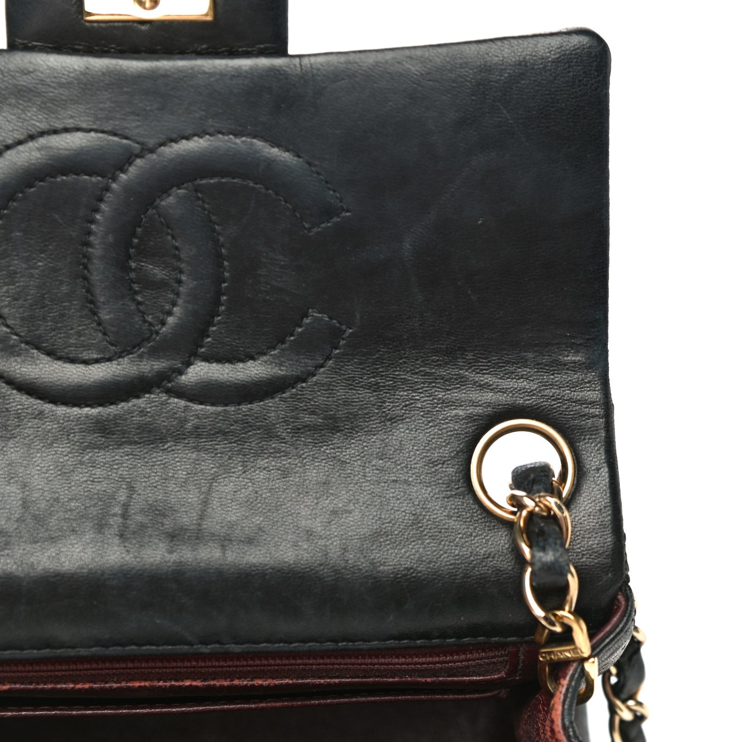 Lambskin Quilted Mini Square Flap Bag Black