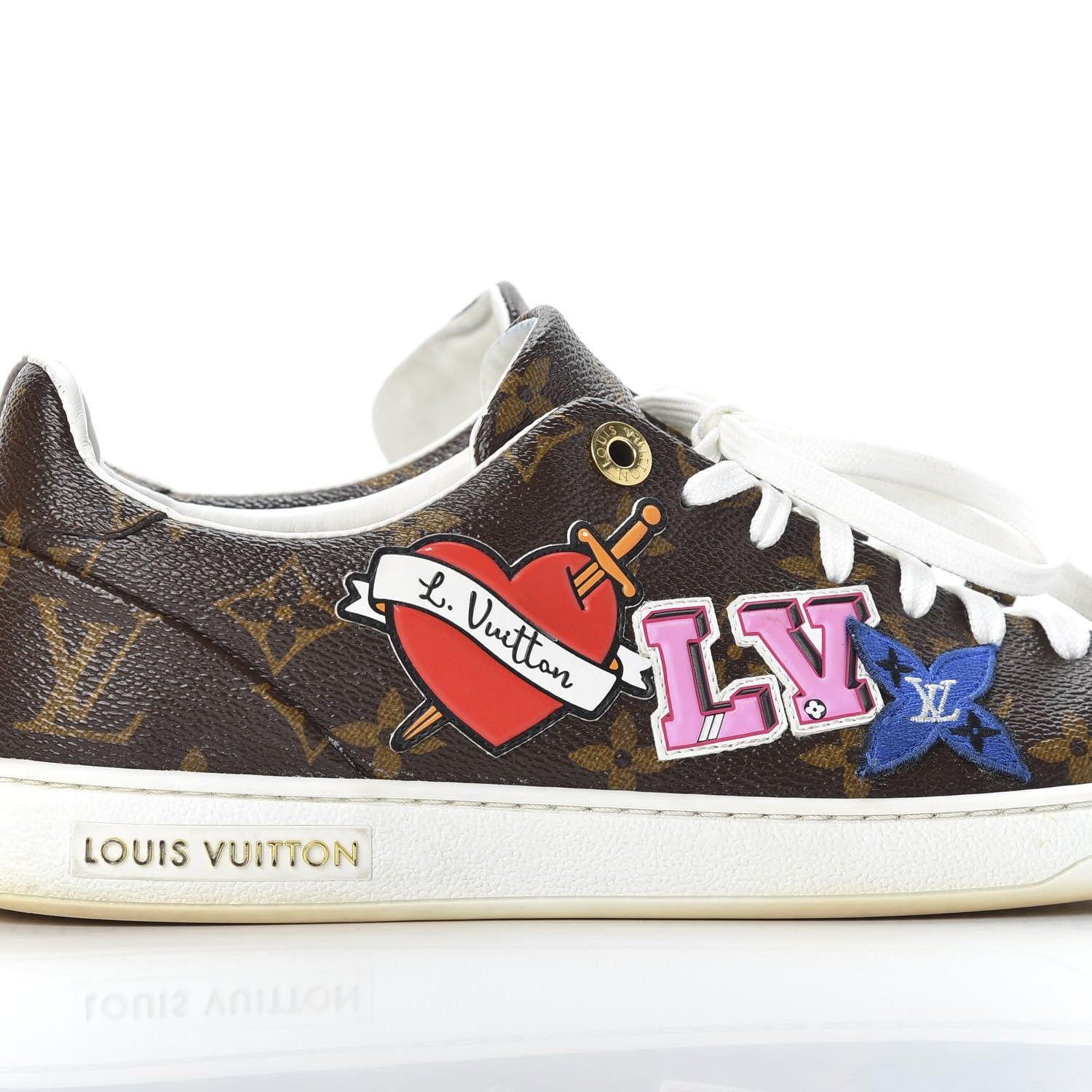 Louis Vuitton Calfskin Monogram LV Black Heart Sneakers 38 Cacao 5 of 13