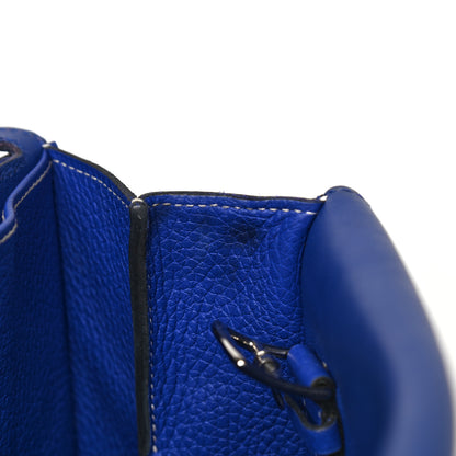 Hermes Taurillon Clemence Halzan 31 GM Bleu Electrique 5 of 11