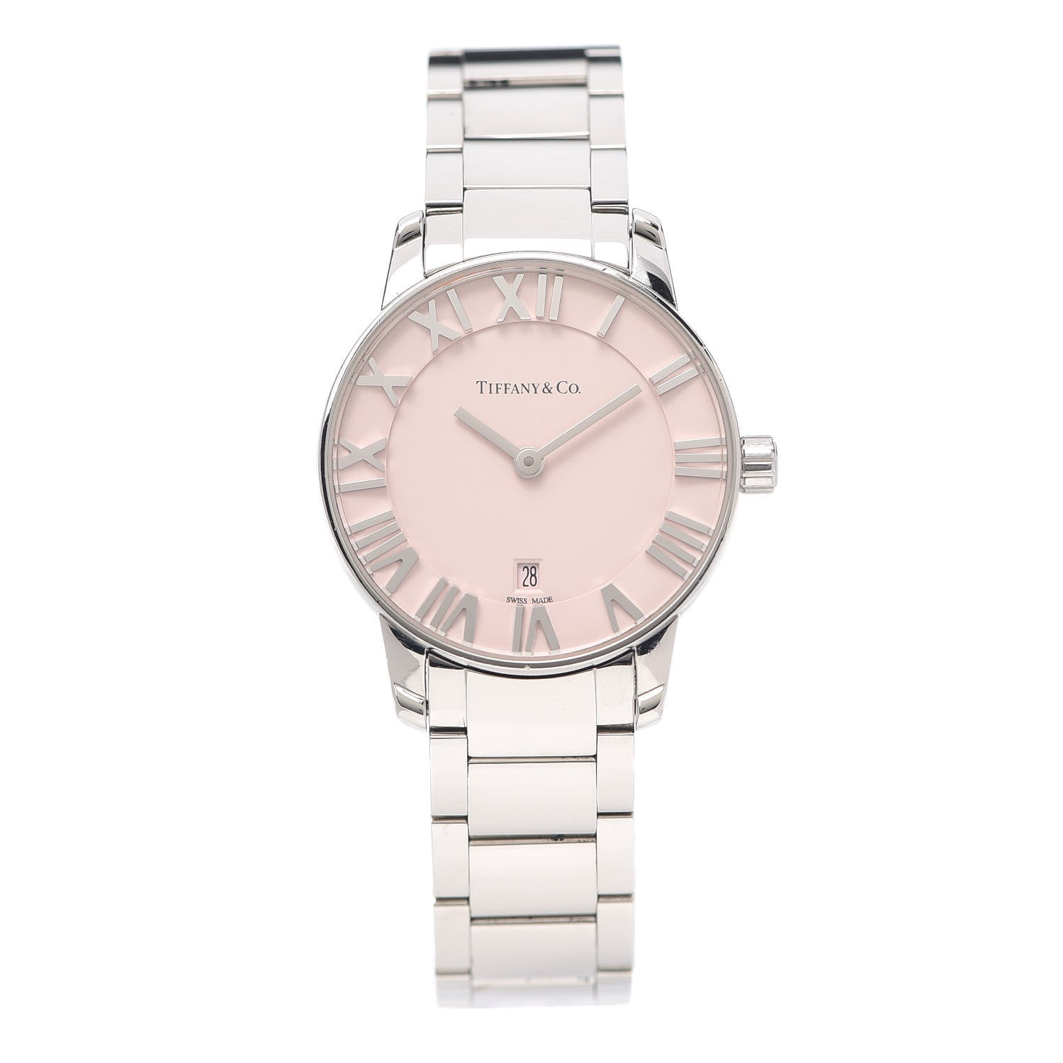 Tiffany Stainless Steel 29mm Atlas 2-Hand Quartz Watch Pink 1 of 6