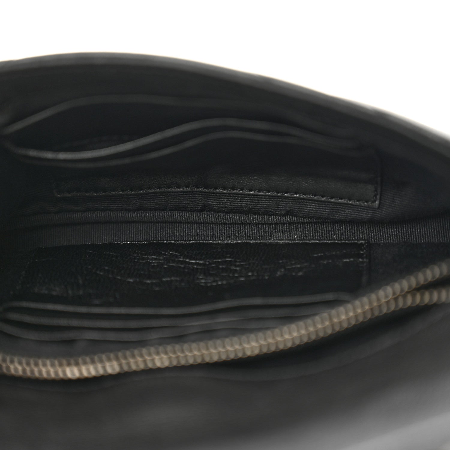 Saint Laurent Sheepskin Matelasse Chevron Monogram College Chain Wallet Black 5 of 12