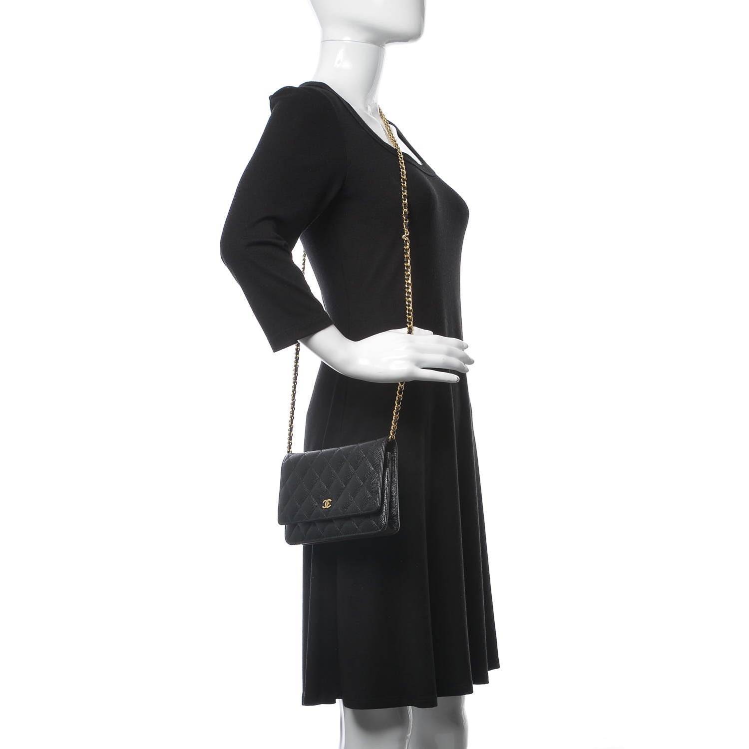 Chanel Caviar Quilted Wallet On Chain WOC Black 2 of 11