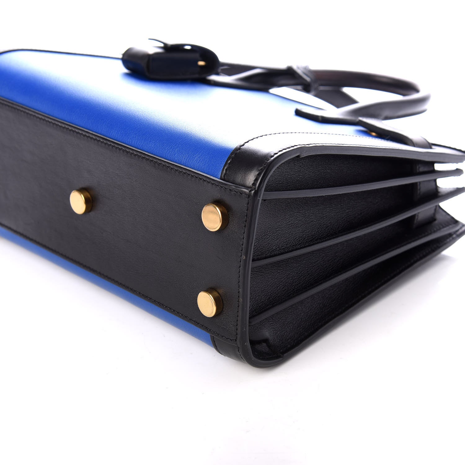 Saint Laurent Calfskin Bi-Color Nano Sac De Jour Royal Blue Black 8 of 8