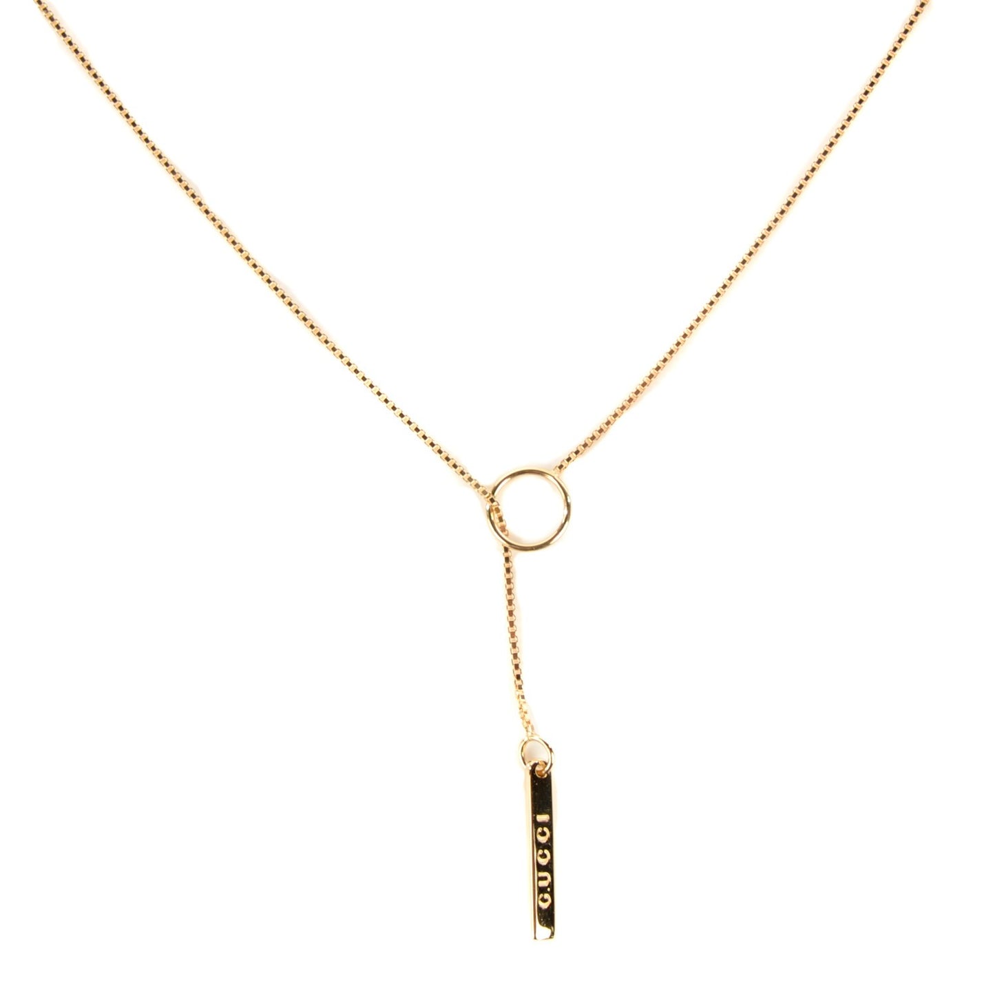 18K Yellow Gold 20mm Lariat Necklace
