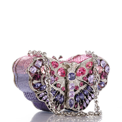 Judith Leiber Crystal Butterfly Celestrina Minaudiere Clutch Plum 3 of 10
