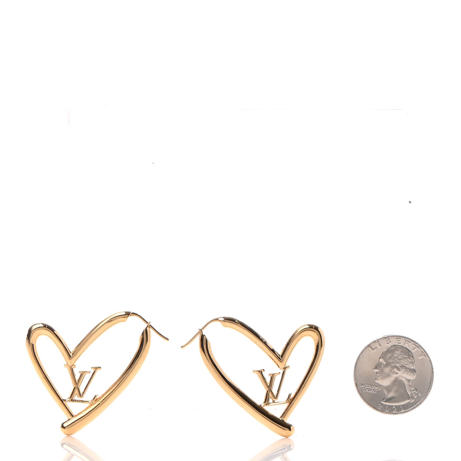 Louis Vuitton Metal Fall In Love Hoop Earrings GM Gold 2 of 5