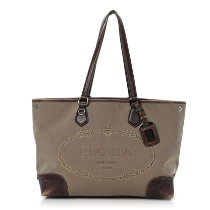 Prada Jacquard Logo Tote Corda Moro 1 of 9