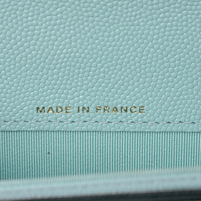 Chanel Caviar Quilted Card Holder Light Blue 7 of 9