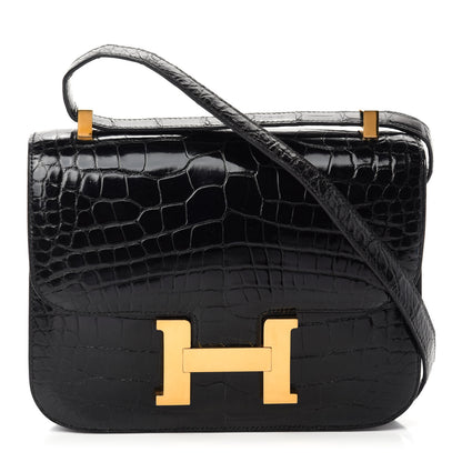 Hermes Shiny Alligator Constance 23 Black 1 of 25