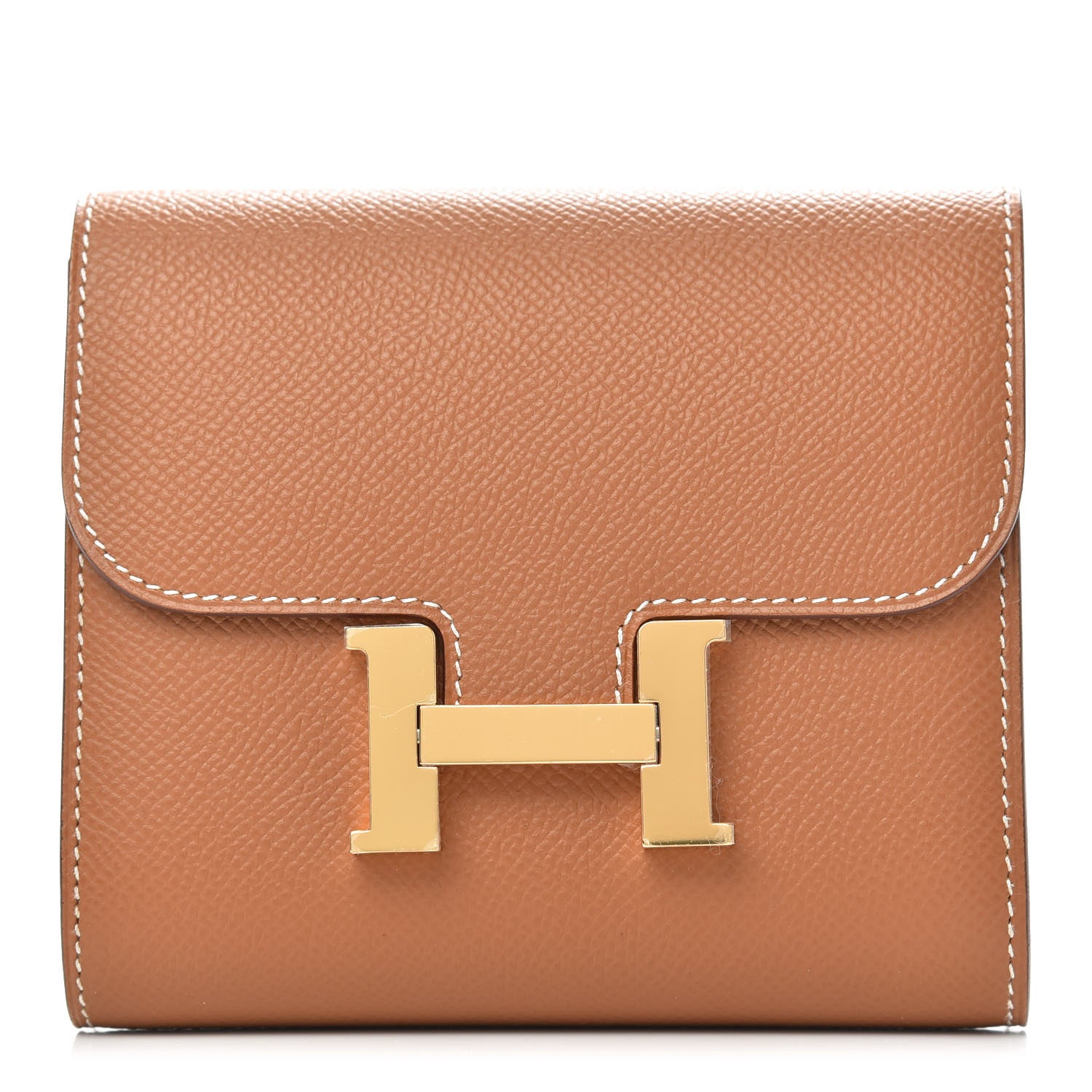 Hermes Epsom Constance Compact Passant Wallet Gold 1 of 7