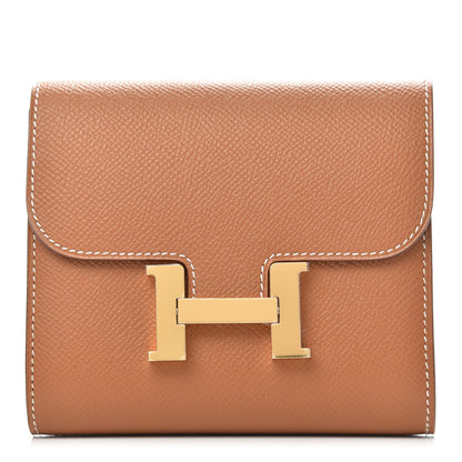 Hermes Epsom Constance Compact Passant Wallet Gold 1 of 7