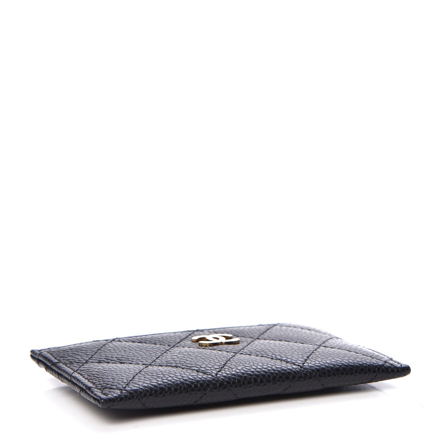 Caviar Quilted Card Holder Black