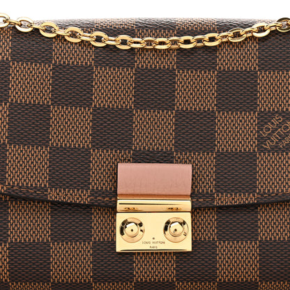 Louis Vuitton LOUIS VUITTON Damier Ebene Croisette Chain Wallet Rose Ballerine 7 of 11