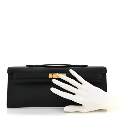 Hermes Swift Kelly Cut Clutch Pochette Black 2 of 14
