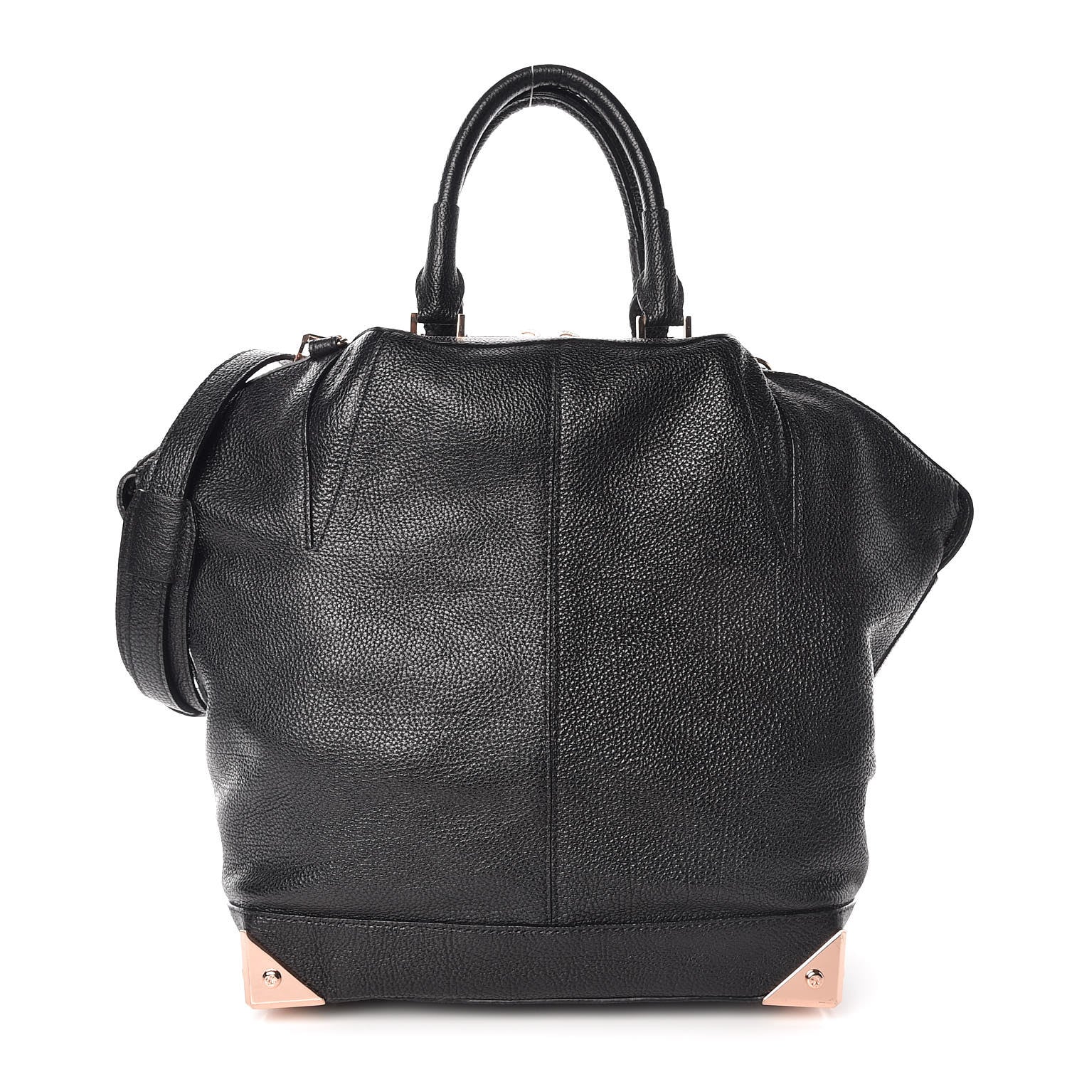 Alexander Wang Pebbled Calfskin Large Emile Black Rose Gold Hardware 1 of 15
