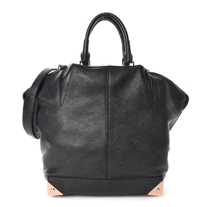 Alexander Wang Pebbled Calfskin Large Emile Black Rose Gold Hardware 1 of 15