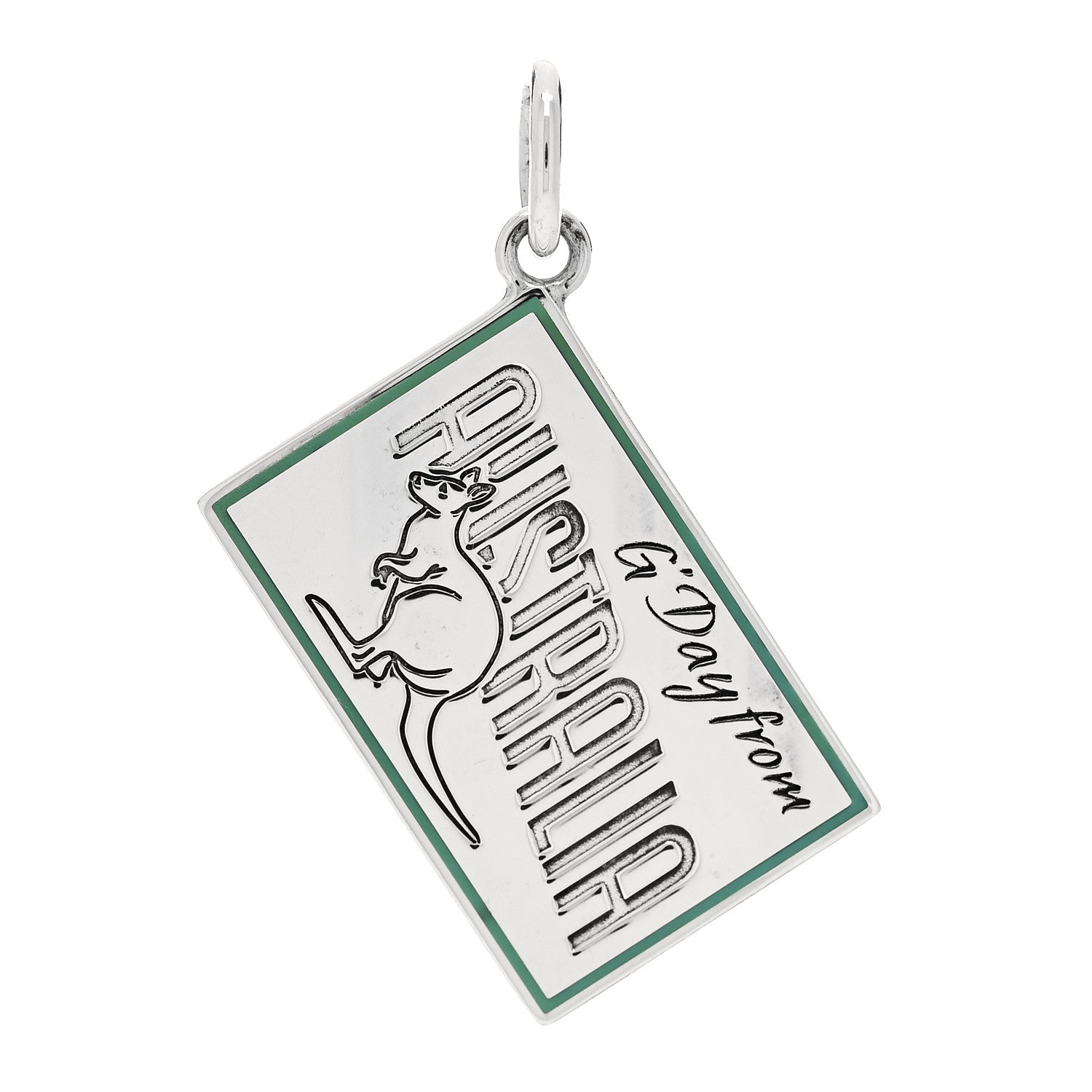 Tiffany Sterling Silver Enamel Australia Postcard Charm Blue 1 of 4