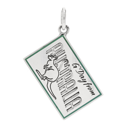 Tiffany Sterling Silver Enamel Australia Postcard Charm Blue 1 of 4