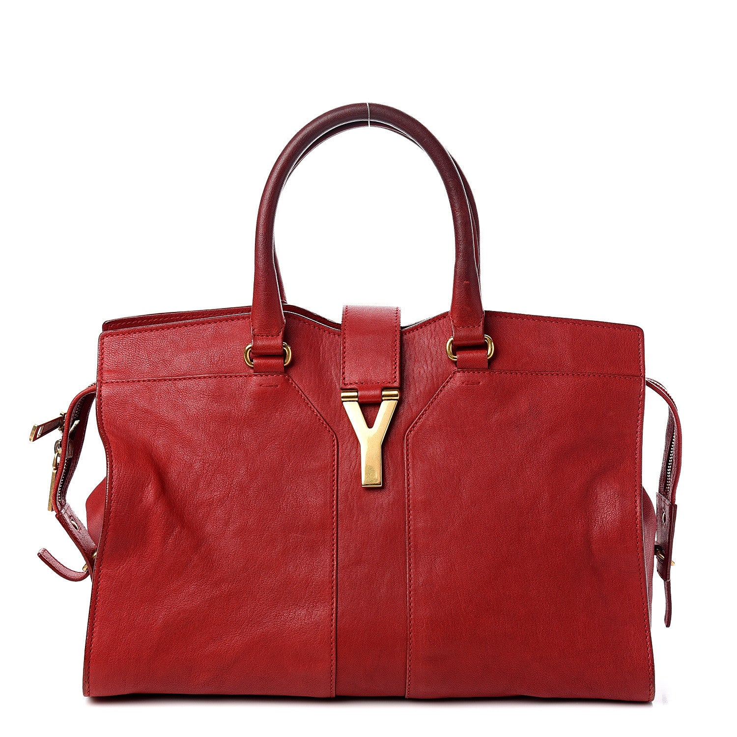 Saint Laurent Sheepskin Medium Cabas ChYc Red 1 of 12