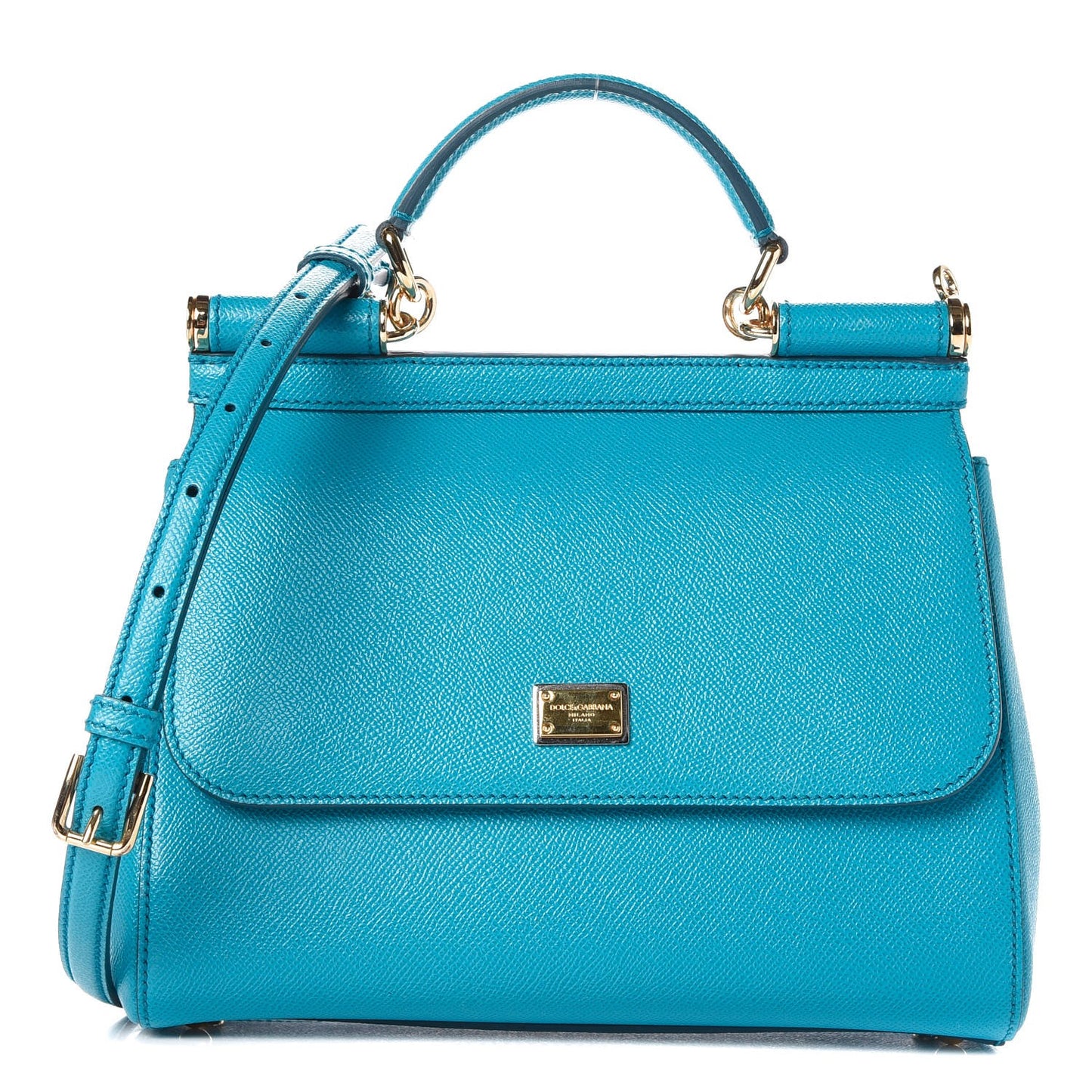 Dauphine Calfskin Medium Miss Sicily Satchel Turquoise
