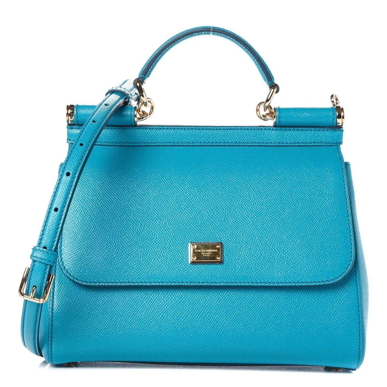 Dolce & Gabbana Dauphine Calfskin Medium Miss Sicily Satchel Turquoise 1 of 7