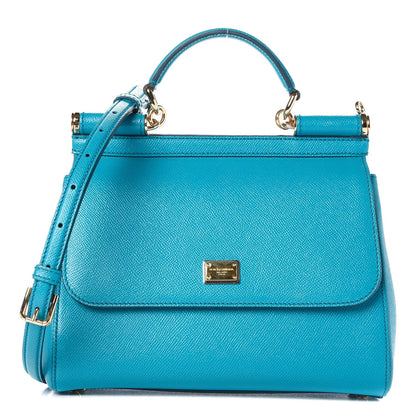 Dolce & Gabbana Dauphine Calfskin Medium Miss Sicily Satchel Turquoise 1 of 7