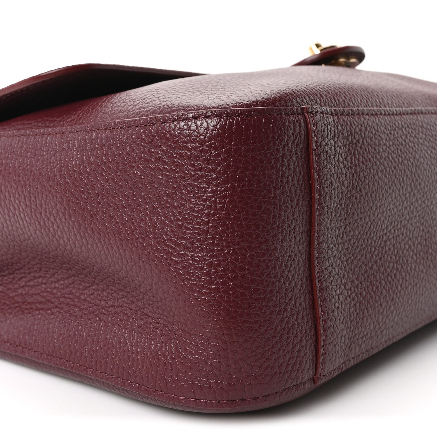 Grained Calfskin Small Souplissimo Maxi Flap Burgundy