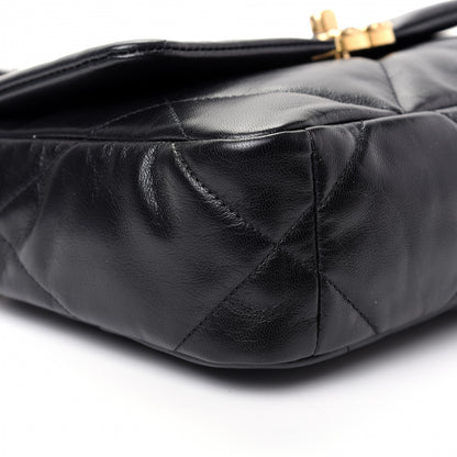 Chanel Shiny Goatskin Quilted Medium Chanel 19 Flap Black 5 of 9