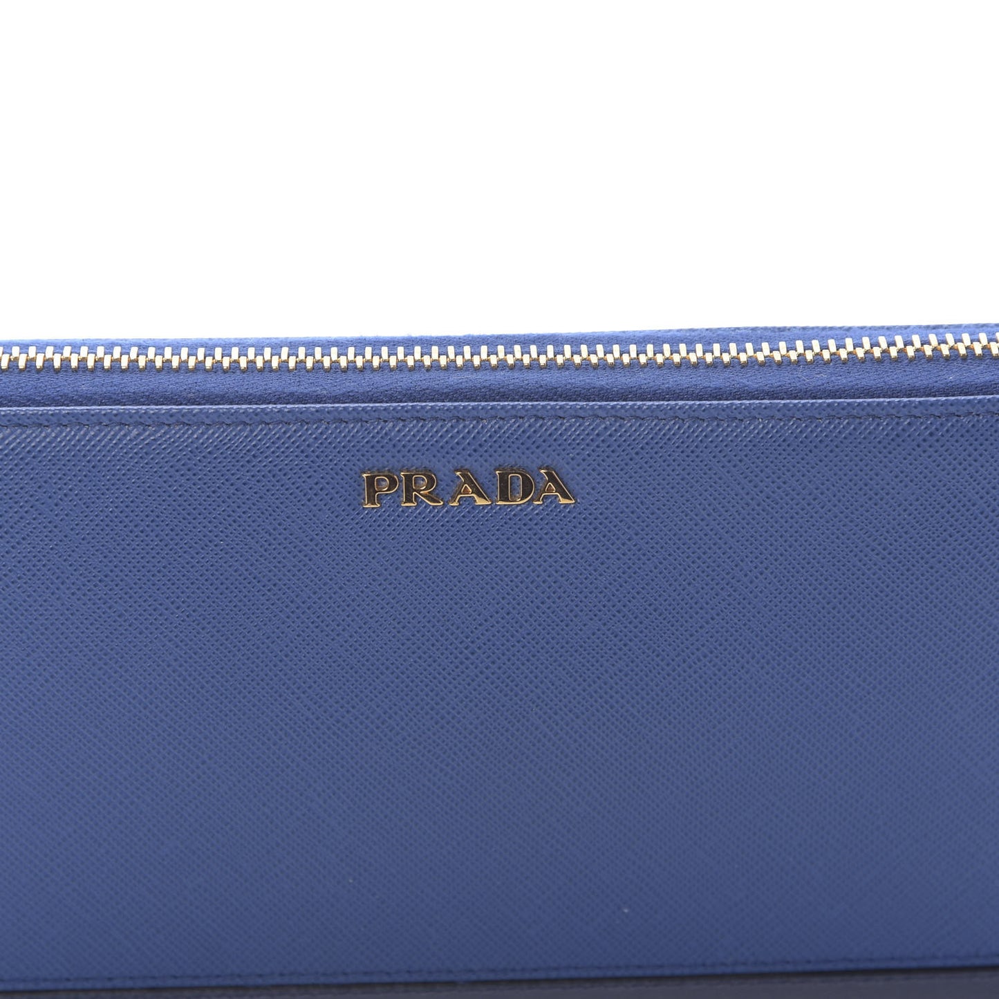 Saffiano Stripe Zip Around Wallet Azzurro Bluette