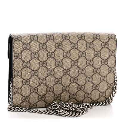 Gucci GG Supreme Monogram Mini Dionysus Chain Wallet Black 3 of 11
