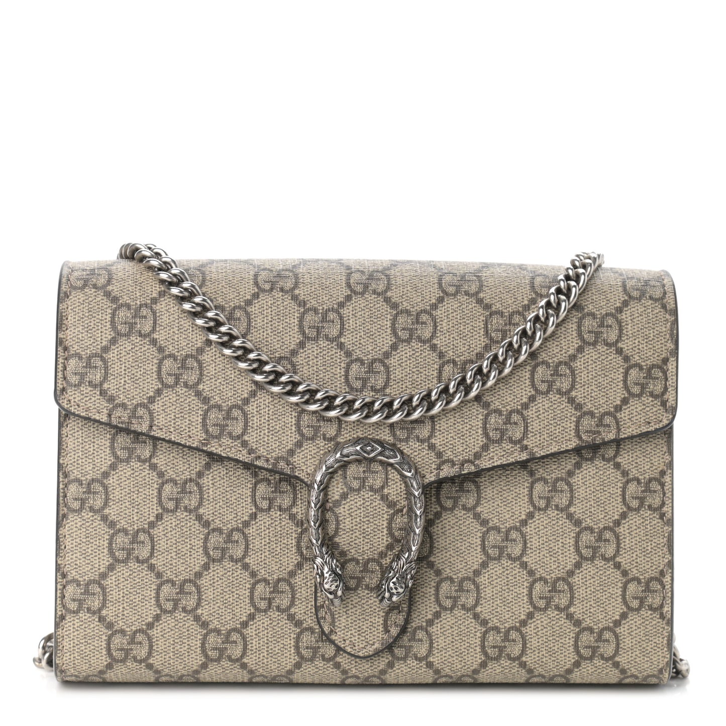 GG Supreme Monogram Mini Dionysus Chain Wallet Beige Taupe