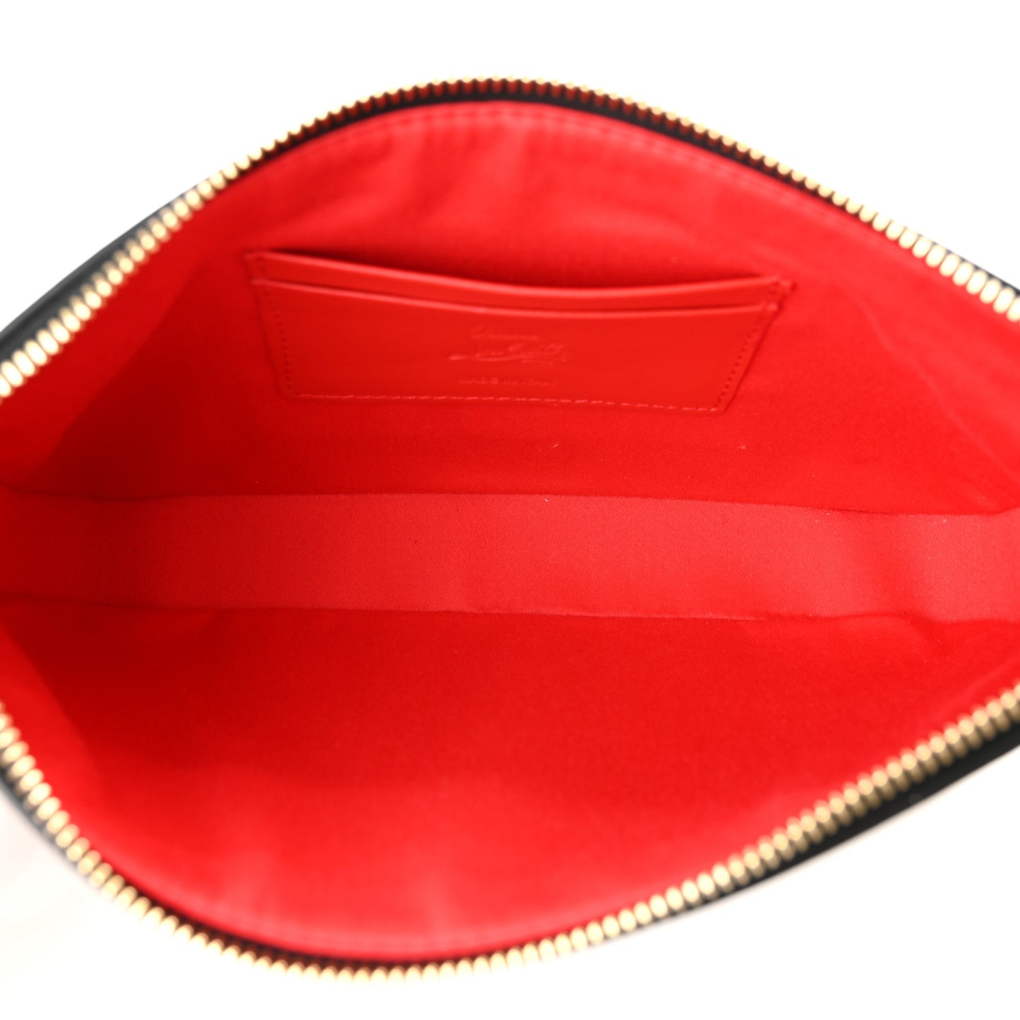 Calfskin Zebra Print Loubila Chain Clutch Dark Brown
