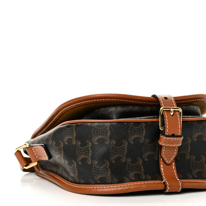 Celine Triomphe Canvas Medium Folco Bag Tan 8 of 9