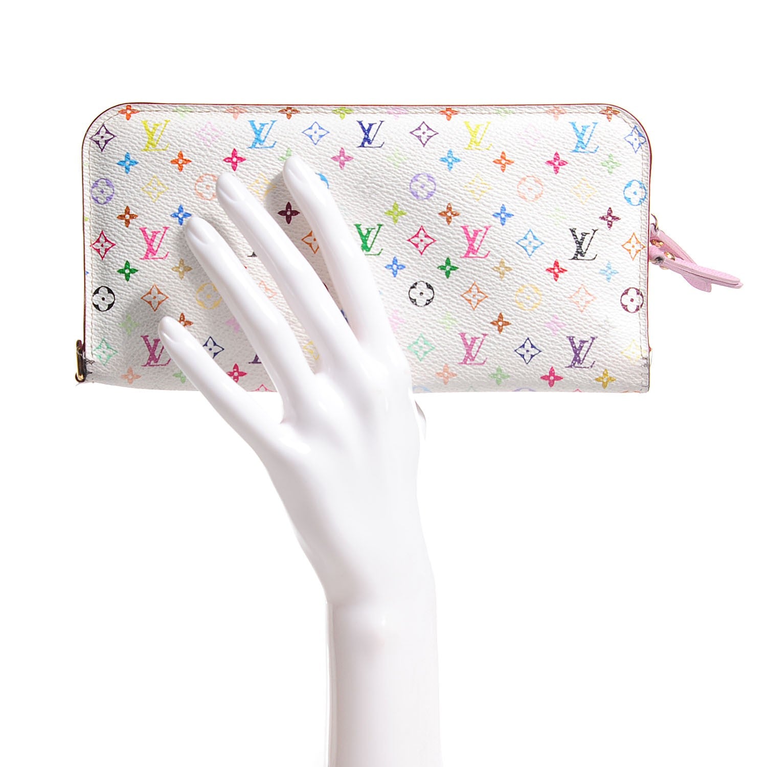Louis Vuitton Monogram Multicolor Insolite Wallet White Litchi 2 of 7