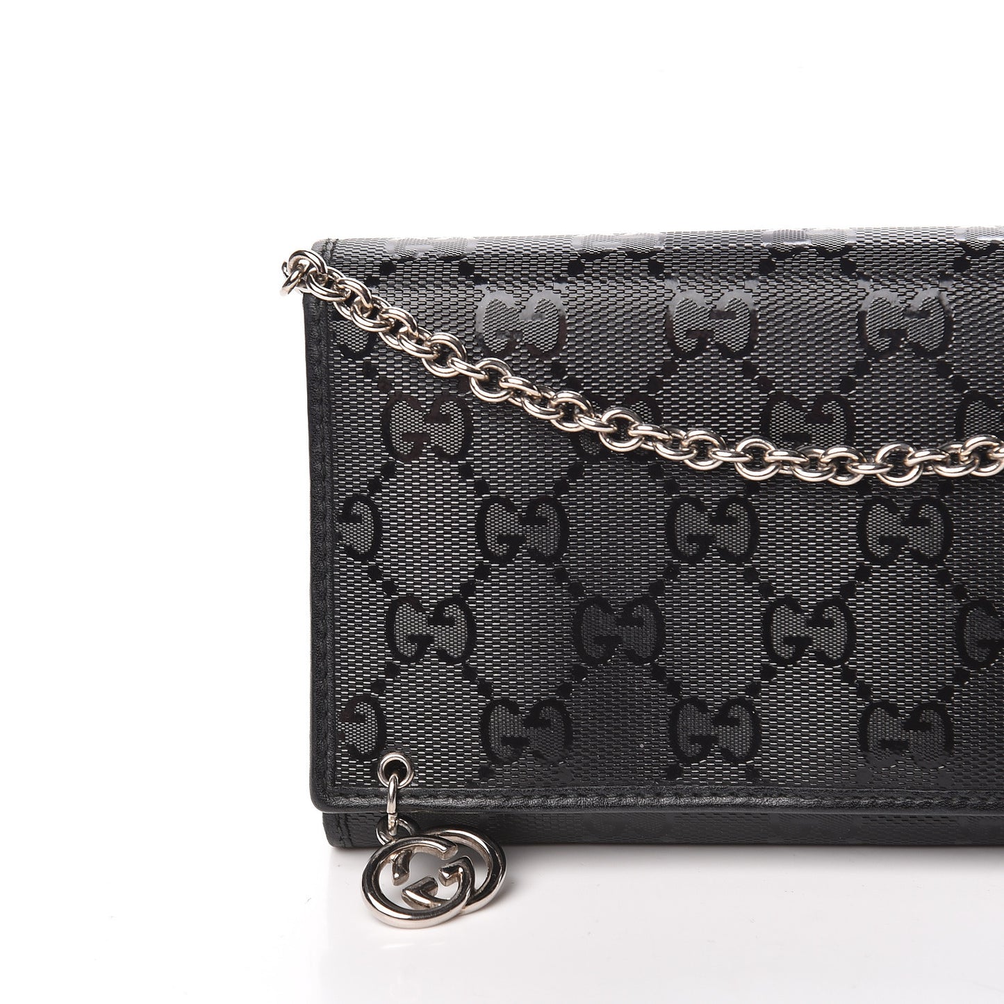 Imprime Monogram GG Pierce Chain Clutch Wallet Black
