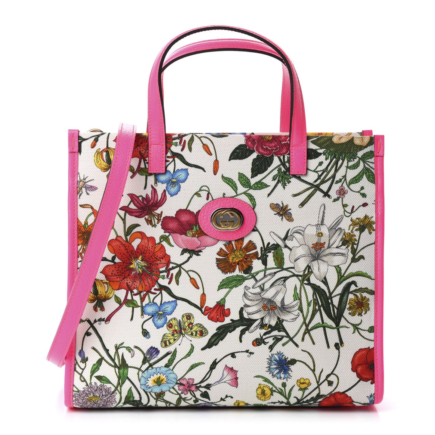 Canvas Medium Flora Tote Fuchsia