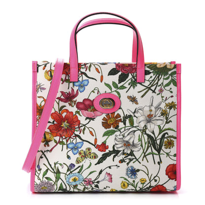 Gucci Canvas Medium Flora Tote Fuchsia 1 of 11