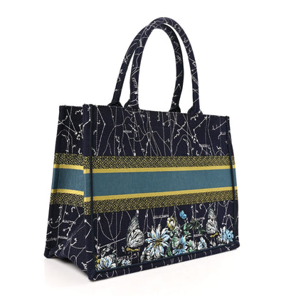 Christian Dior Canvas Embroidered Medium Zodiac Book Tote Blue Multicolor 3 of 10
