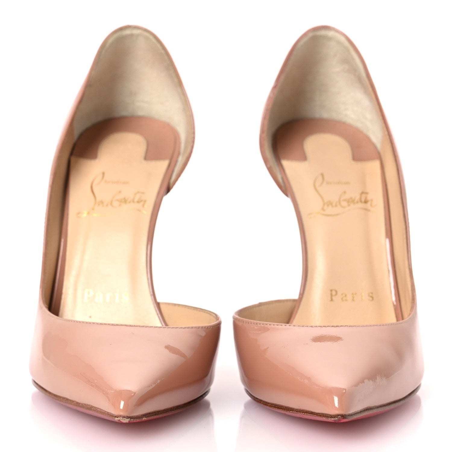 Christian Louboutin Patent Iriza 100 Pumps 35.5 Nude 1632796