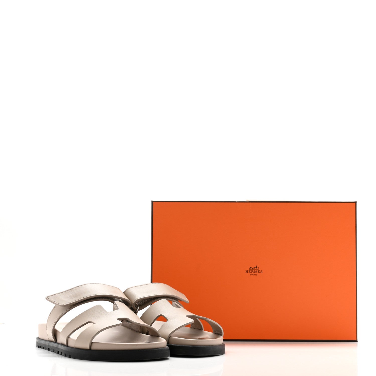Hermes Calfskin Womens Chypre Sandals 36 Beige Mastic 9 of 9
