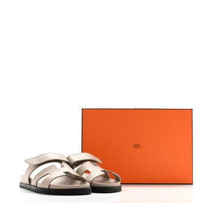 Hermes Calfskin Womens Chypre Sandals 36 Beige Mastic 9 of 9