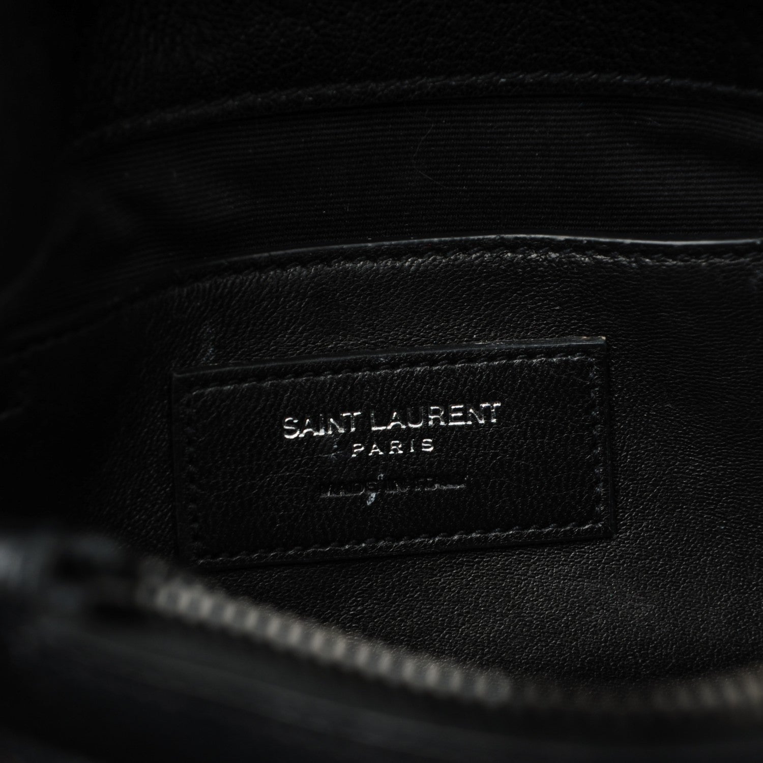 Saint Laurent Sheepskin Matelasse Chevron Monogram Medium College Bag Black 7 of 9