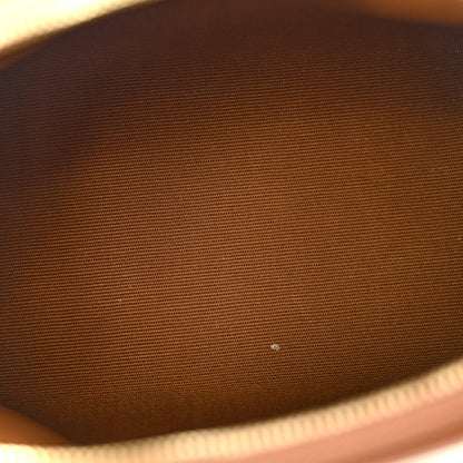 Celine Lambskin Triomphe Canvas Clutch With Chain White Tan 5 of 12