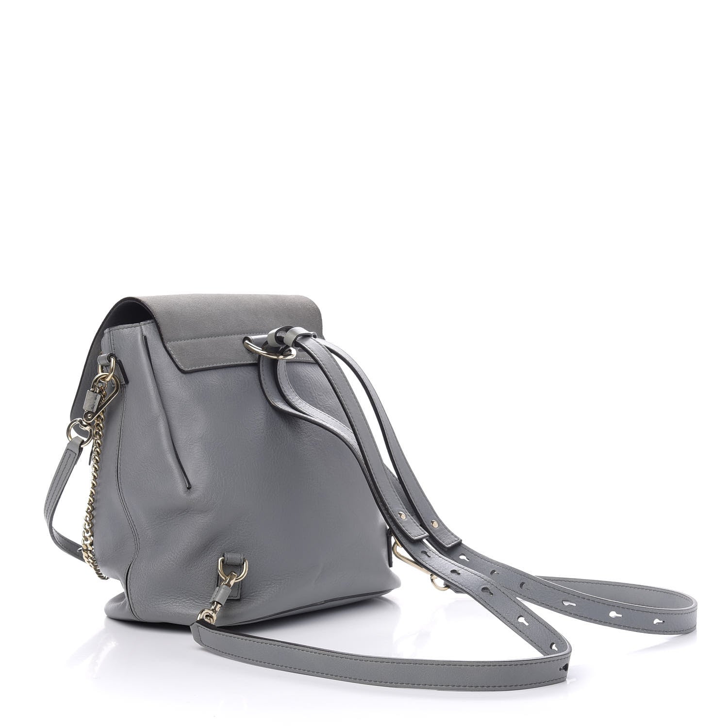 Chloe Suede Calfskin Medium Faye Backpack Cloudy Blue 2 of 9
