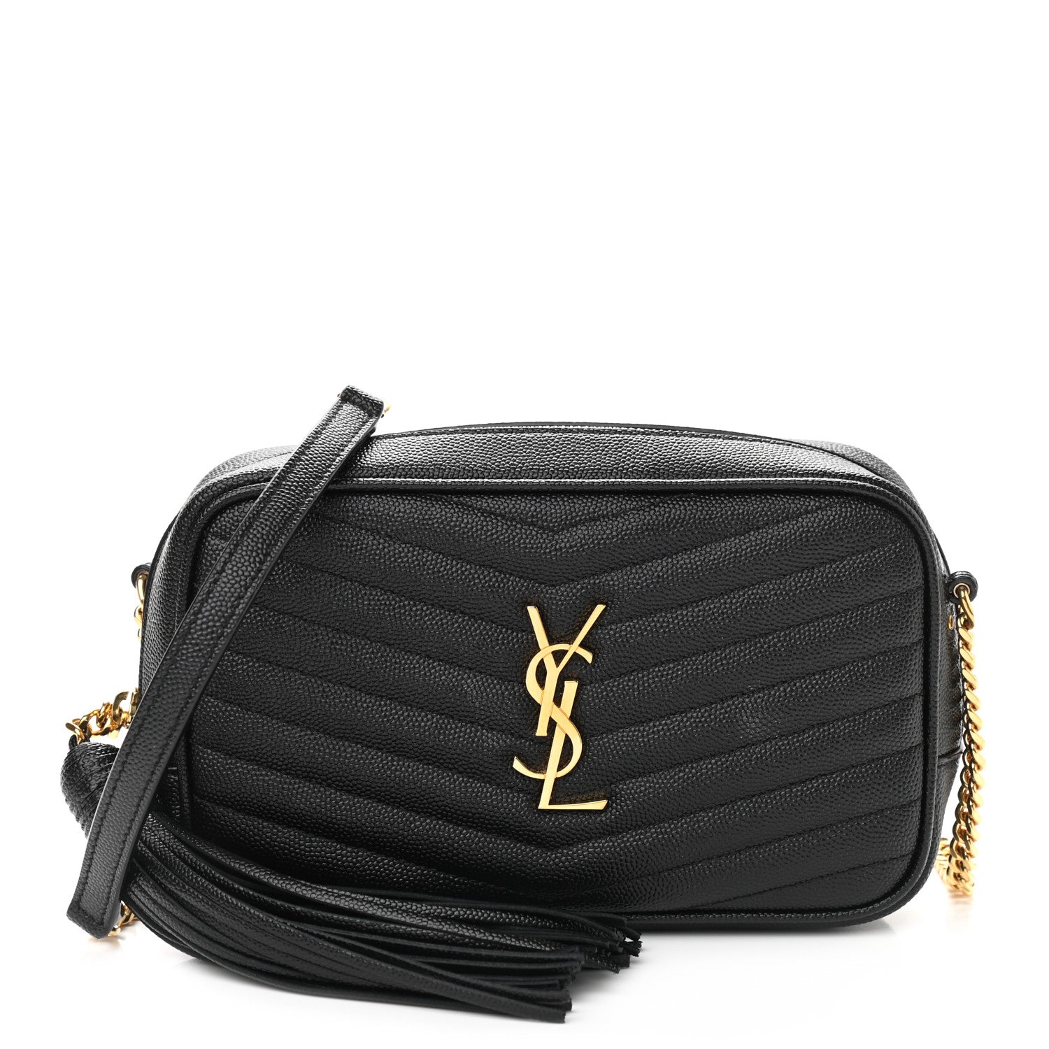 Saint Laurent Grain De Poudre Matelasse Monogram Mini Lou Camera Bag Black 1 of 10