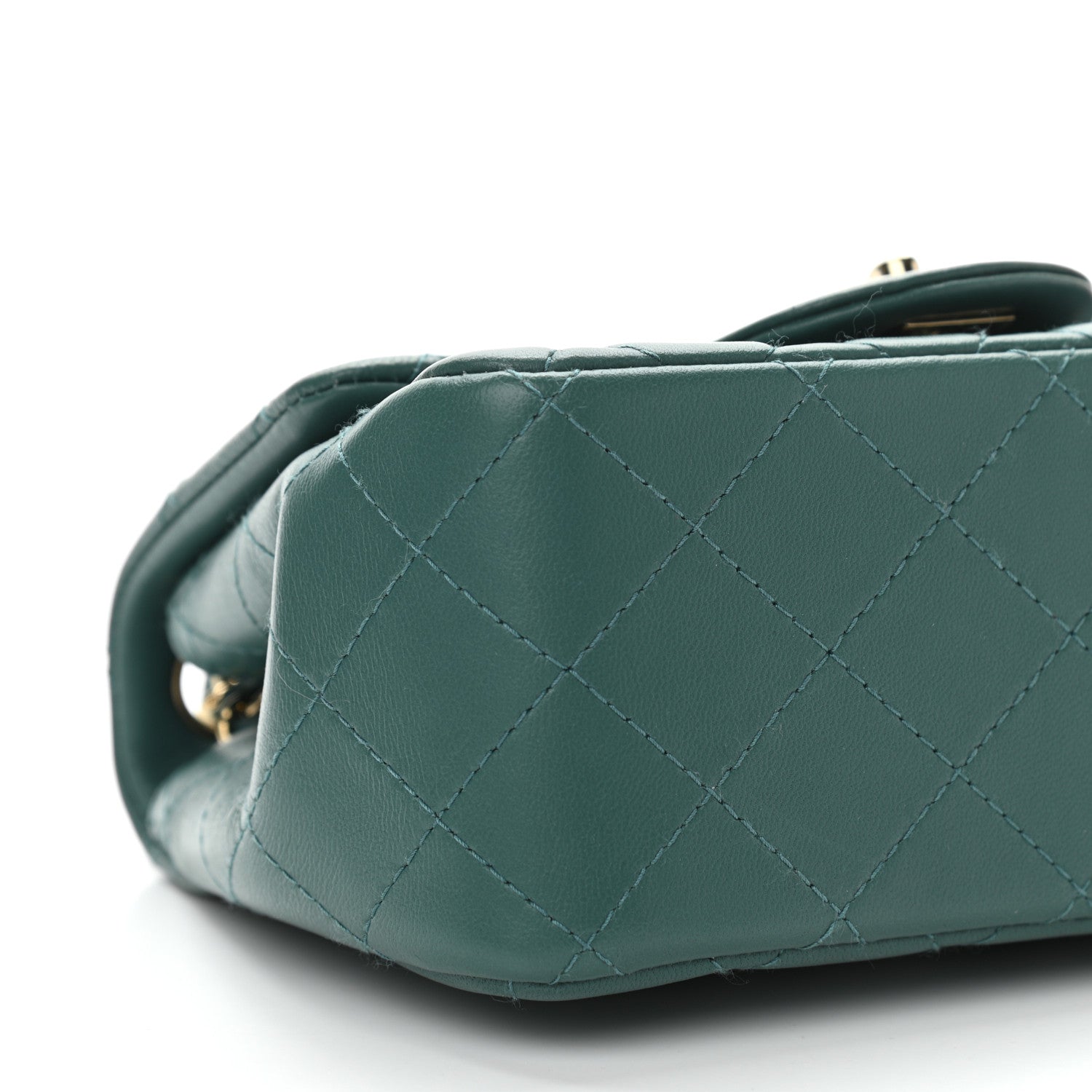 Chanel Lambskin Quilted Mini Square Flap Green 9 of 10