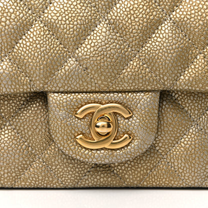 Chanel Metallic Caviar Quilted Mini Rectangular Flap Gold 7 of 12