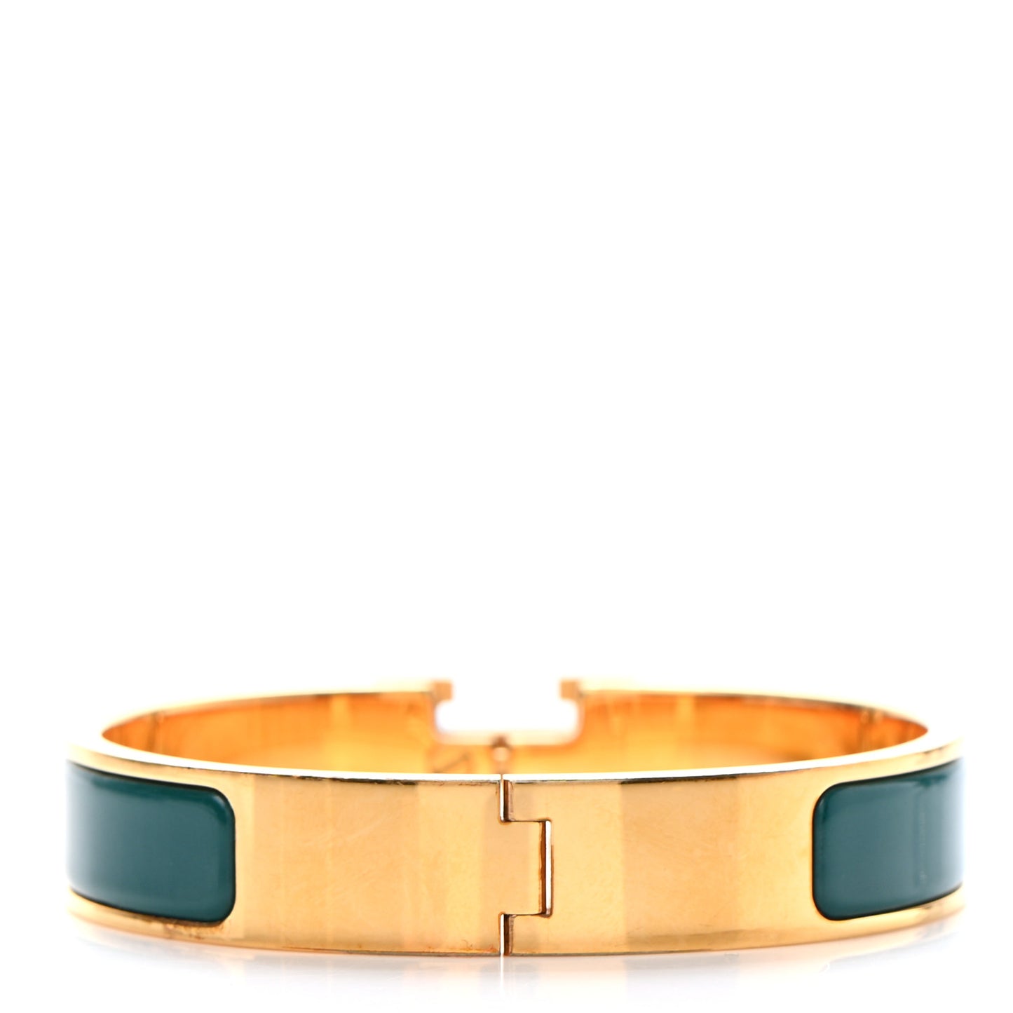 Enamel Narrow Clic Clac H Bracelet PM Malachite