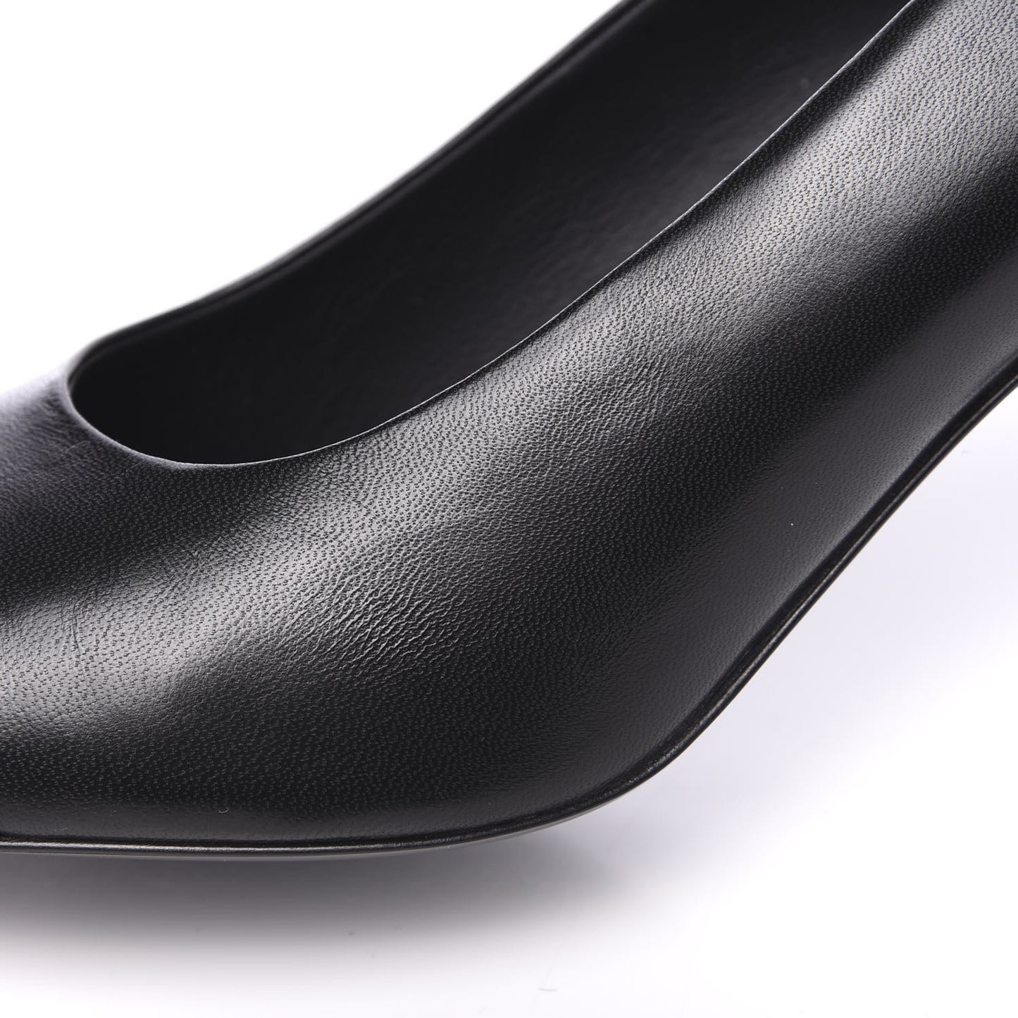 Lambskin Calfskin Patent Cap Toe CC Pumps 40.5 Black