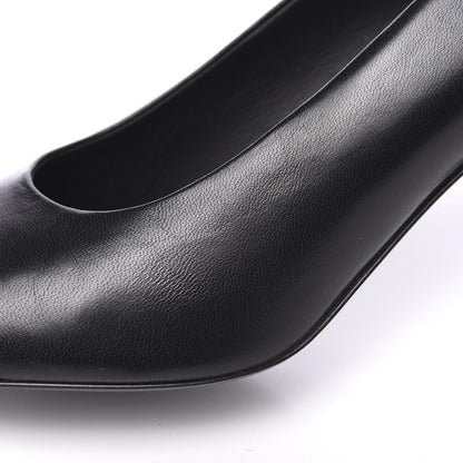 Chanel Lambskin Calfskin Patent Cap Toe CC Pumps 40.5 Black 9 of 12